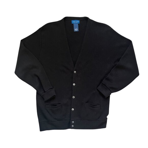 Towncraft Black Men's Cardigan Sweater - Picture 1 of 5
